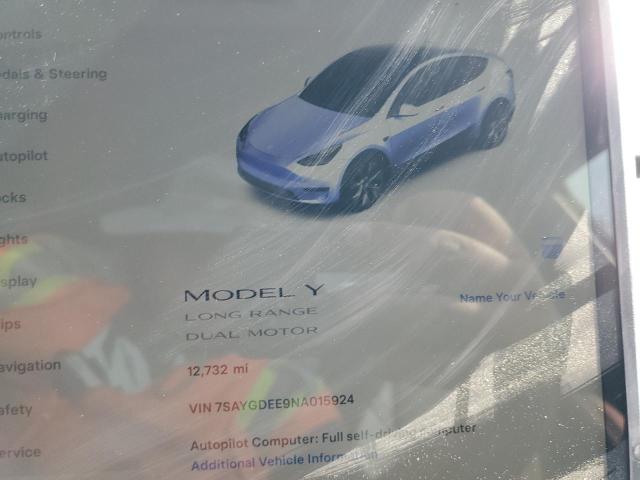 Photo 8 VIN: 7SAYGDEE9NA015924 - TESLA MODEL Y 