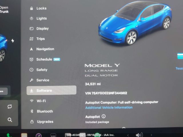 Photo 6 VIN: 7SAYGDEE9NF344982 - TESLA MODEL Y 