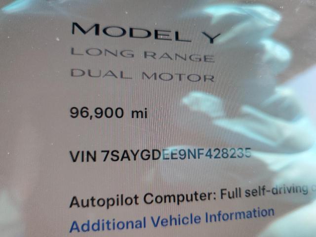 Photo 8 VIN: 7SAYGDEE9NF428235 - TESLA MODEL Y 