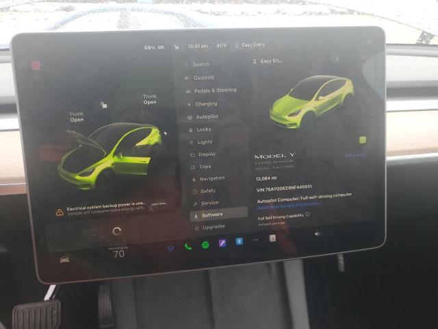 Photo 8 VIN: 7SAYGDEE9NF446931 - TESLA MODEL Y 