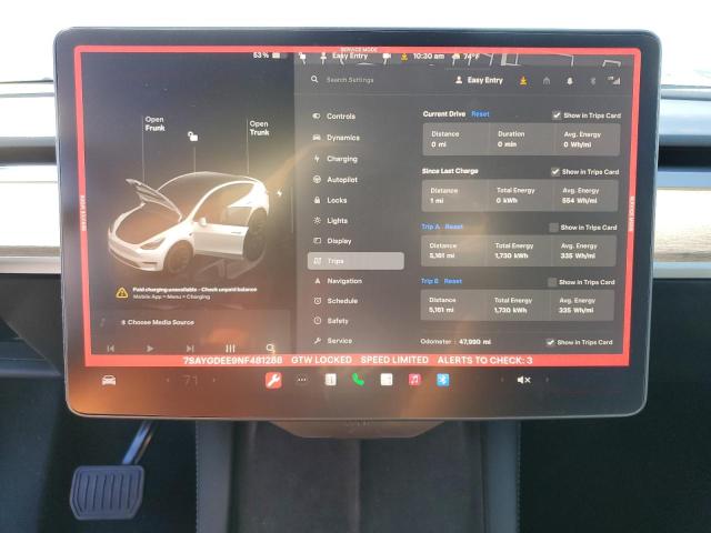 Photo 8 VIN: 7SAYGDEE9NF481288 - TESLA MODEL Y 