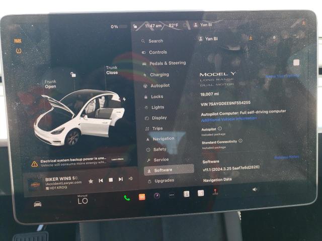 Photo 8 VIN: 7SAYGDEE9NF554255 - TESLA MODEL Y 