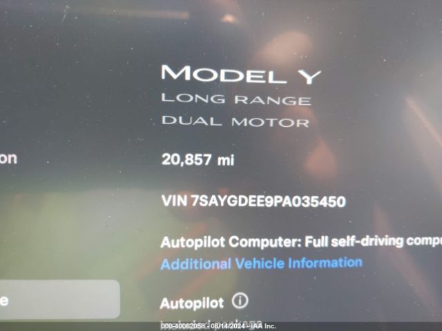 Photo 6 VIN: 7SAYGDEE9PA035450 - TESLA MODEL Y 