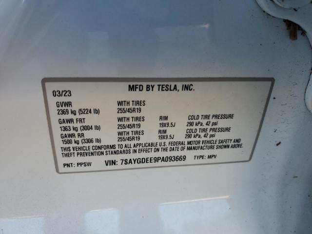 Photo 12 VIN: 7SAYGDEE9PA093669 - TESLA MODEL Y 