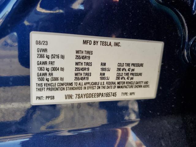 Photo 12 VIN: 7SAYGDEE9PA165745 - TESLA MODEL Y 