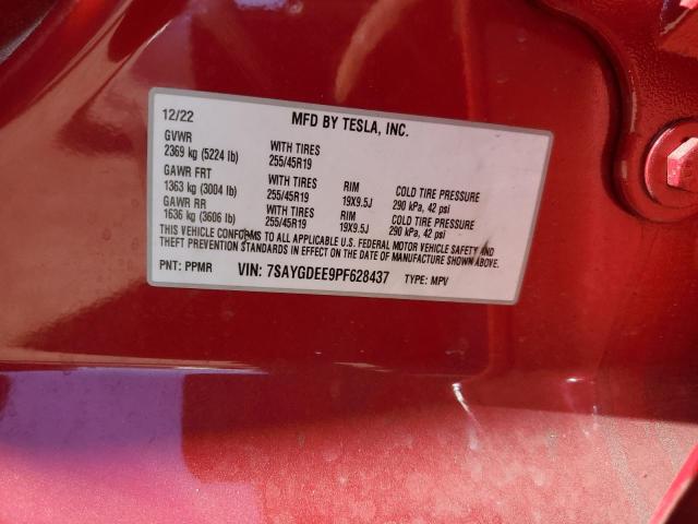 Photo 13 VIN: 7SAYGDEE9PF628437 - TESLA MODEL Y 