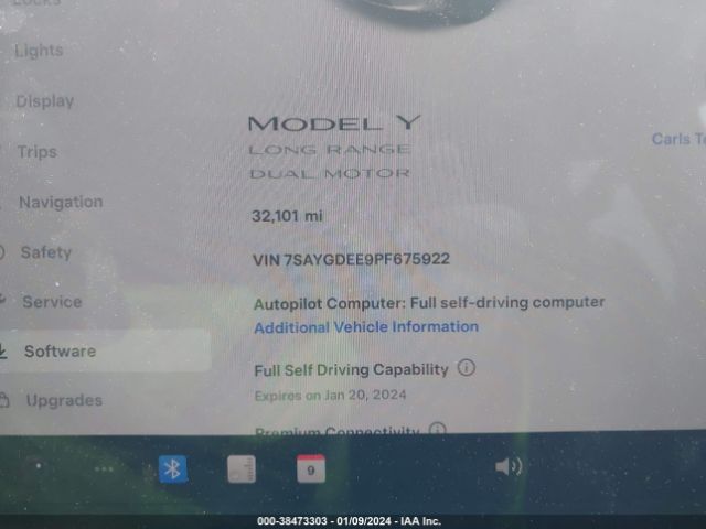 Photo 6 VIN: 7SAYGDEE9PF675922 - TESLA MODEL Y 