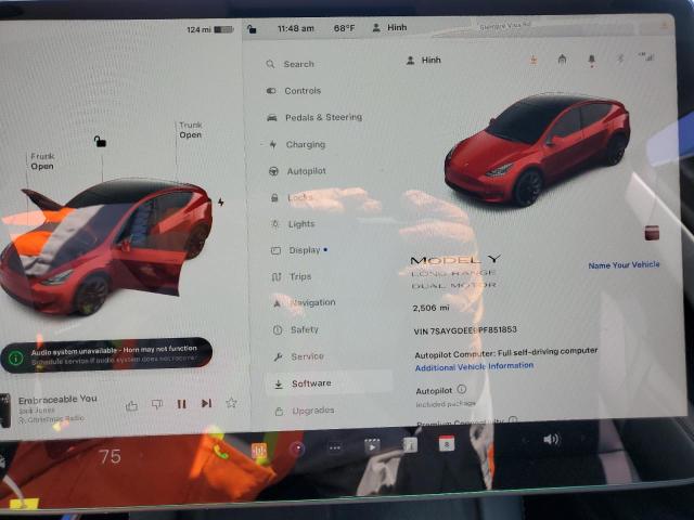 Photo 8 VIN: 7SAYGDEE9PF851853 - TESLA MODEL Y 