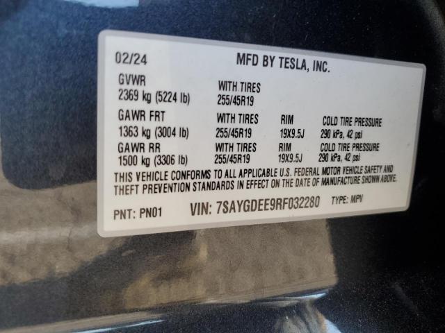 Photo 11 VIN: 7SAYGDEE9RF032280 - TESLA MODEL Y 