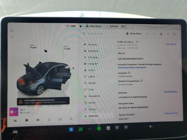 Photo 8 VIN: 7SAYGDEE9RF070673 - TESLA MODEL Y 