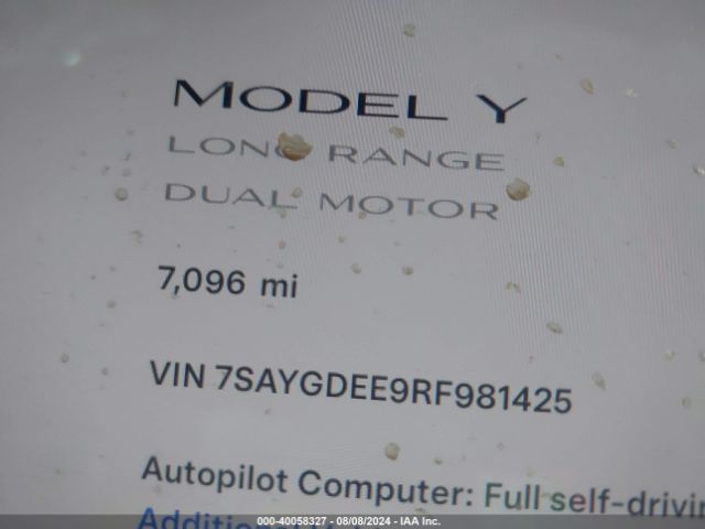 Photo 6 VIN: 7SAYGDEE9RF981425 - TESLA MODEL Y 