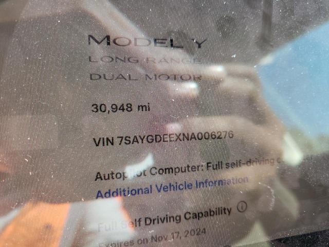 Photo 8 VIN: 7SAYGDEEXNA006276 - TESLA MODEL Y 