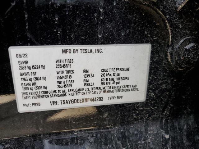 Photo 11 VIN: 7SAYGDEEXNF444203 - TESLA MODEL Y 