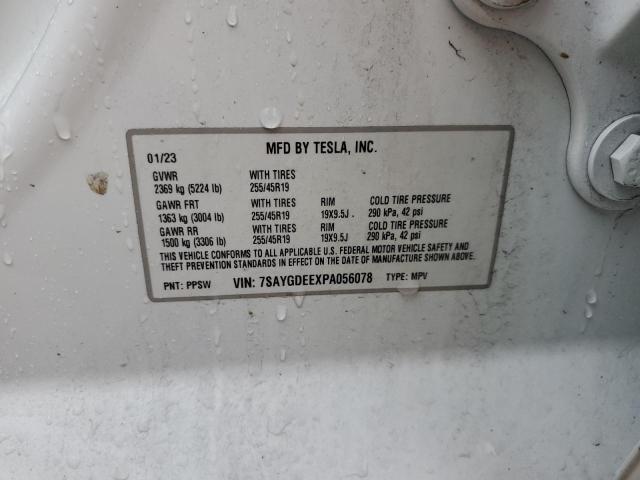 Photo 12 VIN: 7SAYGDEEXPA056078 - TESLA MODEL Y 