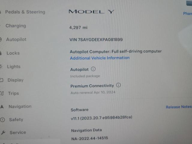 Photo 11 VIN: 7SAYGDEEXPA081899 - TESLA MODEL Y 