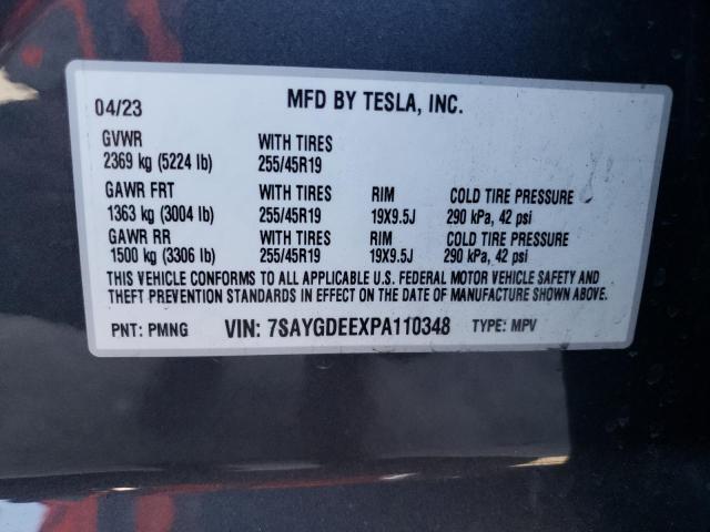 Photo 11 VIN: 7SAYGDEEXPA110348 - TESLA MODEL Y 