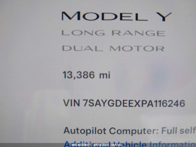 Photo 6 VIN: 7SAYGDEEXPA116246 - TESLA MODEL Y 