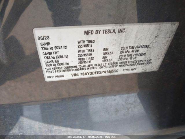 Photo 8 VIN: 7SAYGDEEXPA146590 - TESLA MODEL Y 