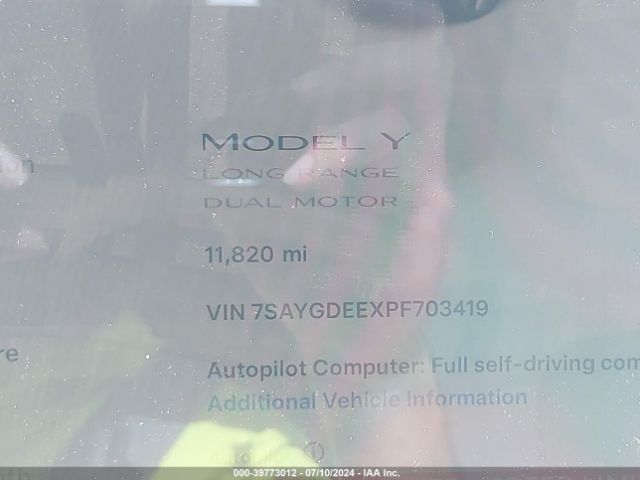 Photo 6 VIN: 7SAYGDEEXPF703419 - TESLA MODEL Y 