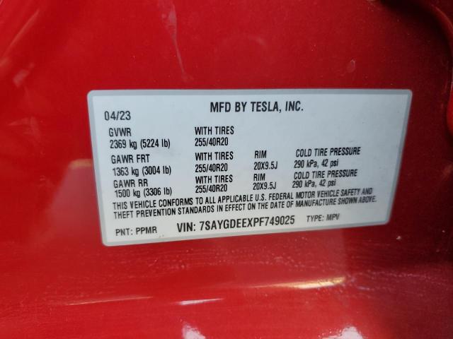 Photo 13 VIN: 7SAYGDEEXPF749025 - TESLA MODEL Y 