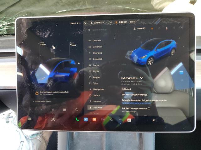 Photo 8 VIN: 7SAYGDEEXPF749025 - TESLA MODEL Y 