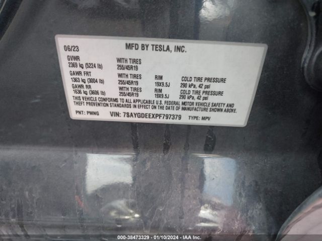 Photo 8 VIN: 7SAYGDEEXPF797379 - TESLA MODEL Y 