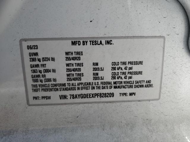 Photo 11 VIN: 7SAYGDEEXPF828209 - TESLA MODEL Y 