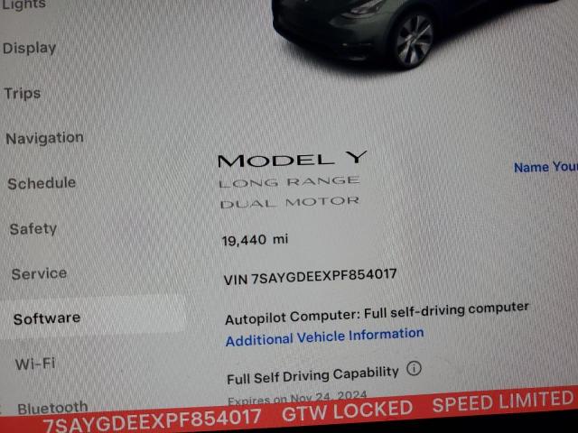 Photo 8 VIN: 7SAYGDEEXPF854017 - TESLA MODEL Y 