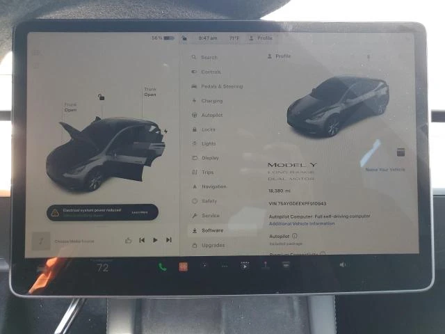 Photo 8 VIN: 7SAYGDEEXPF910943 - TESLA MODEL Y 