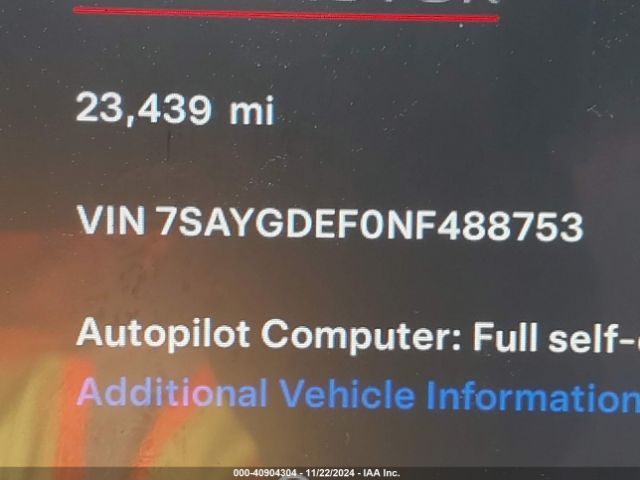 Photo 8 VIN: 7SAYGDEF0NF488753 - TESLA MODEL Y 