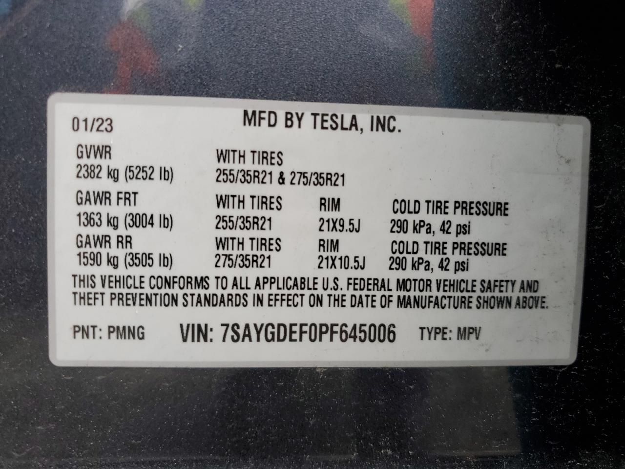 Photo 11 VIN: 7SAYGDEF0PF645006 - TESLA MODEL Y 