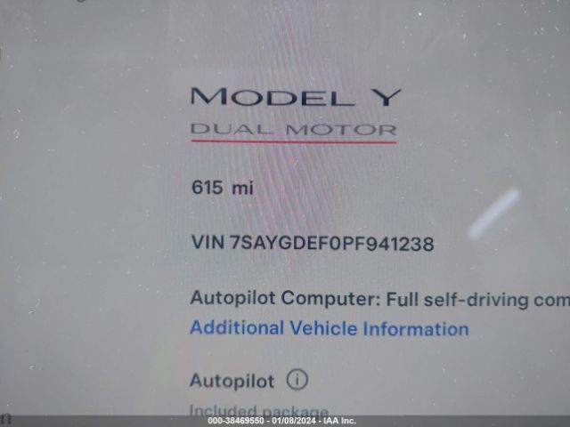 Photo 6 VIN: 7SAYGDEF0PF941238 - TESLA MODEL Y 