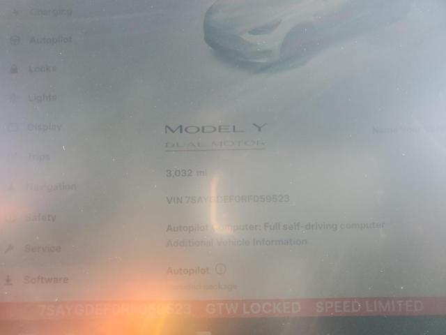 Photo 8 VIN: 7SAYGDEF0RF059523 - TESLA MODEL Y 