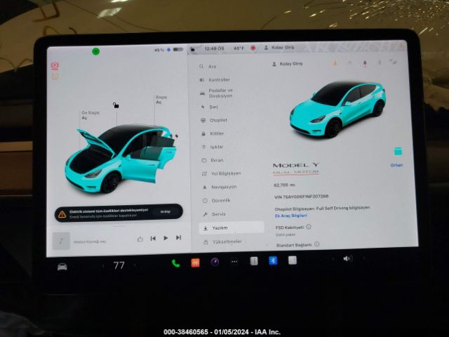 Photo 6 VIN: 7SAYGDEF1NF307286 - TESLA MODEL Y 