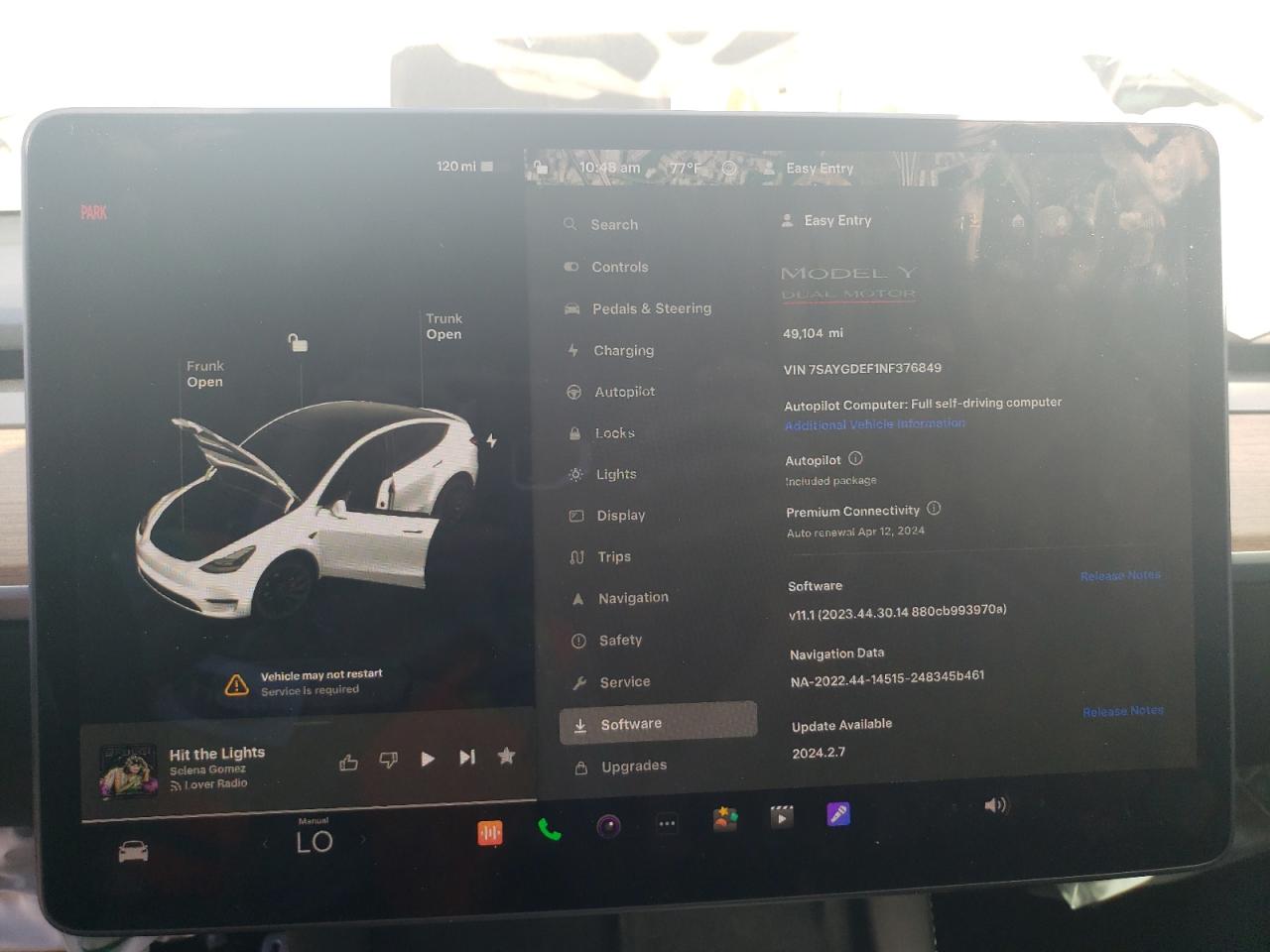 Photo 8 VIN: 7SAYGDEF1NF376849 - TESLA MODEL Y 