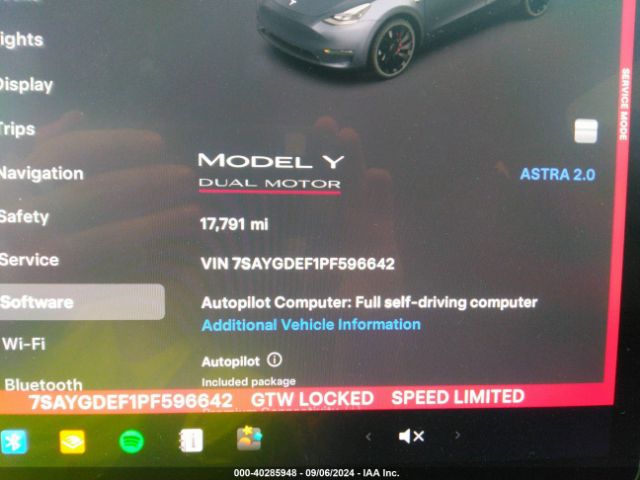 Photo 6 VIN: 7SAYGDEF1PF596642 - TESLA MODEL Y 