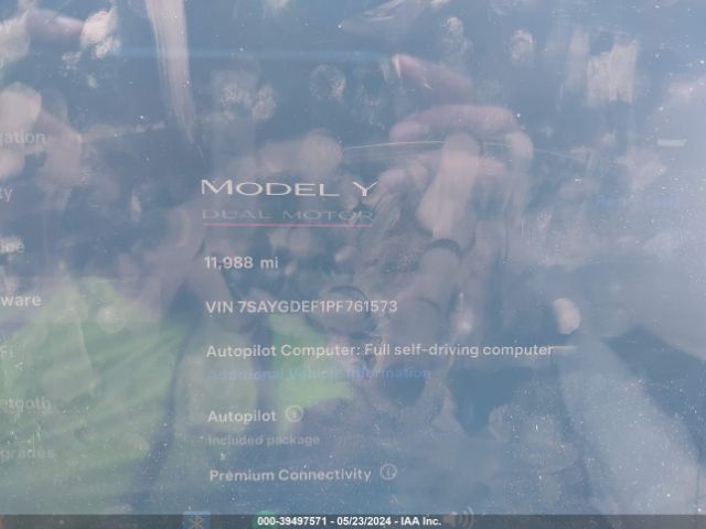 Photo 6 VIN: 7SAYGDEF1PF761573 - TESLA MODEL Y 