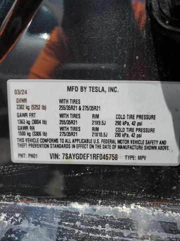 Photo 12 VIN: 7SAYGDEF1RF045758 - TESLA MODEL Y 