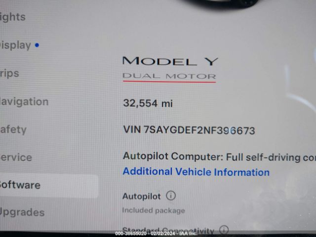 Photo 6 VIN: 7SAYGDEF2NF396673 - TESLA MODEL Y 