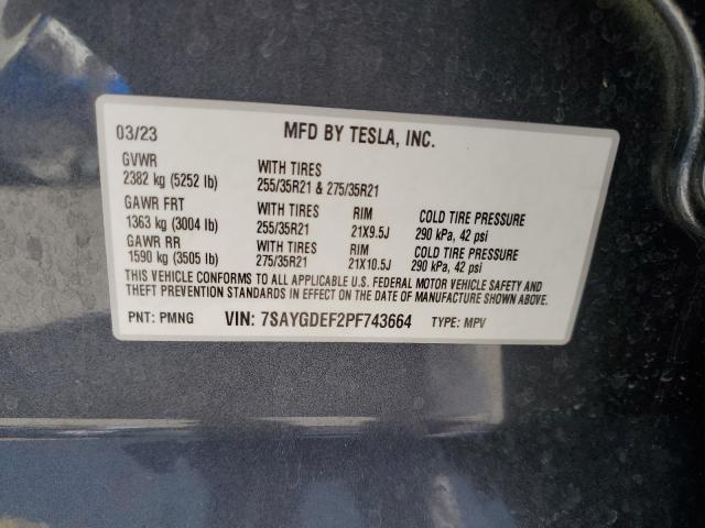 Photo 13 VIN: 7SAYGDEF2PF743664 - TESLA MODEL Y 