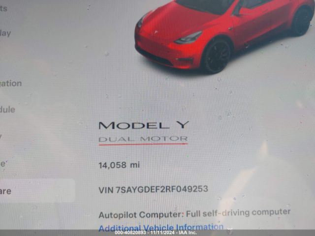 Photo 6 VIN: 7SAYGDEF2RF049253 - TESLA MODEL Y 