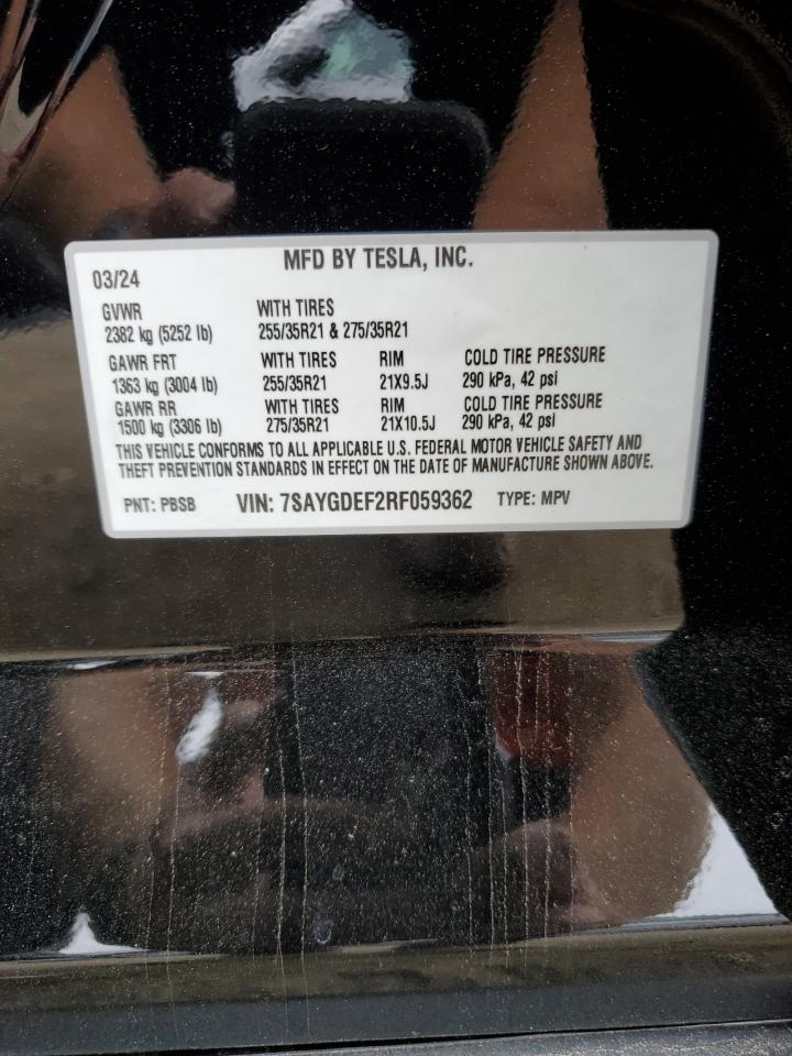 Photo 12 VIN: 7SAYGDEF2RF059362 - TESLA MODEL Y 