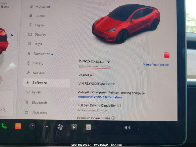 Photo 6 VIN: 7SAYGDEF3NF521521 - TESLA MODEL Y 