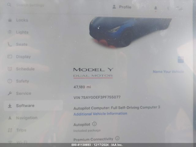 Photo 6 VIN: 7SAYGDEF3PF755077 - TESLA MODEL Y 