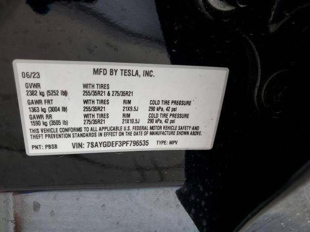 Photo 11 VIN: 7SAYGDEF3PF796535 - TESLA MODEL Y 