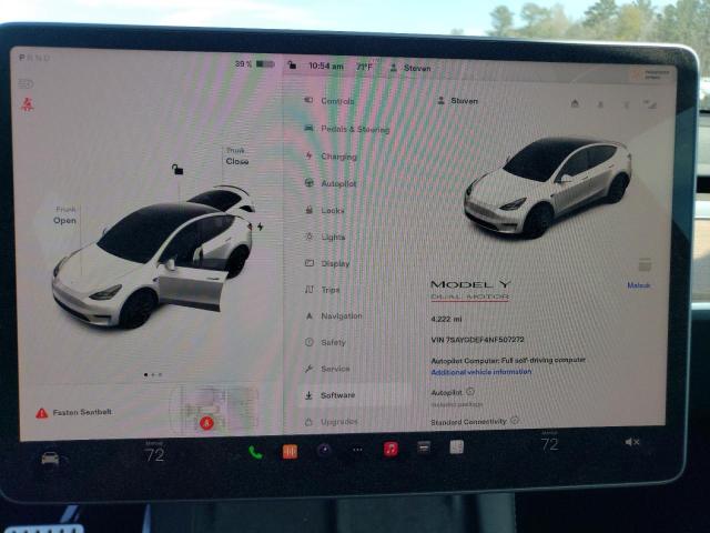 Photo 8 VIN: 7SAYGDEF4NF507272 - TESLA MODEL Y 