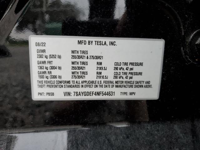 Photo 13 VIN: 7SAYGDEF4NF544631 - TESLA MODEL Y 