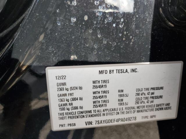 Photo 11 VIN: 7SAYGDEF4PA049278 - TESLA MODEL Y 