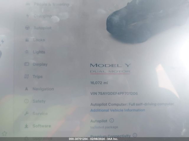 Photo 6 VIN: 7SAYGDEF4PF701206 - TESLA MODEL Y 