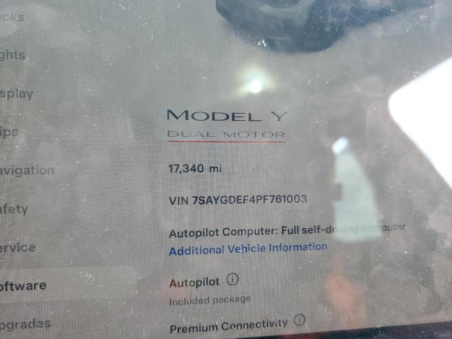 Photo 8 VIN: 7SAYGDEF4PF761003 - TESLA MODEL Y 